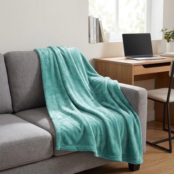 HomeRoots Fleece Plush Throw Blanket