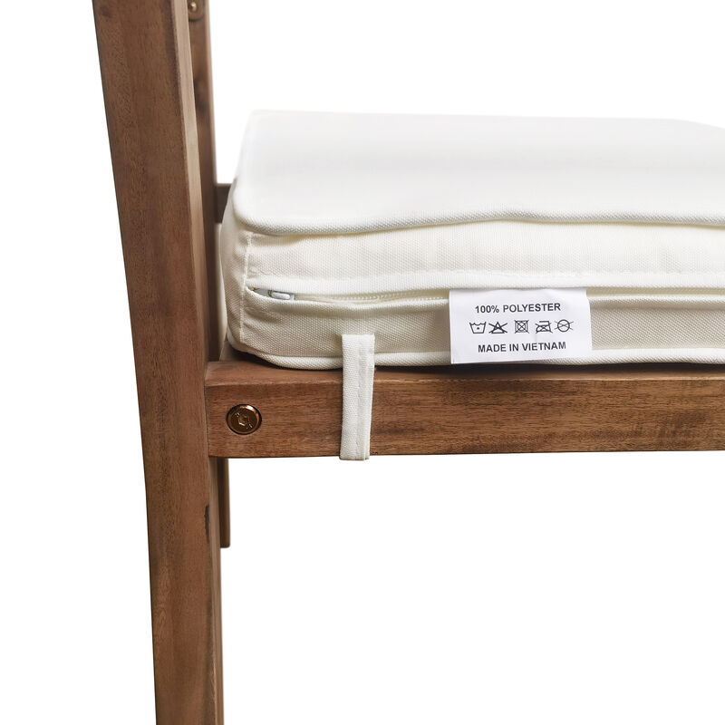 Whisen Acacia Wood Outdoor Dining Table And Chairs Suitable For Patio, Balcony Or Backyard - Burly Wood