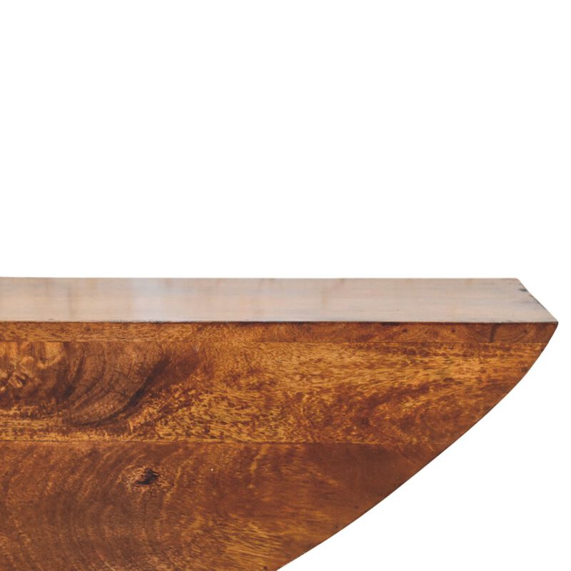 Artisan Furniture Solid Wood Crescent Floating Wall Shelf