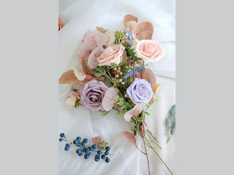 25 Piece Artificial Rose Flower Stems Wedding Centerpiece Decor image number 2