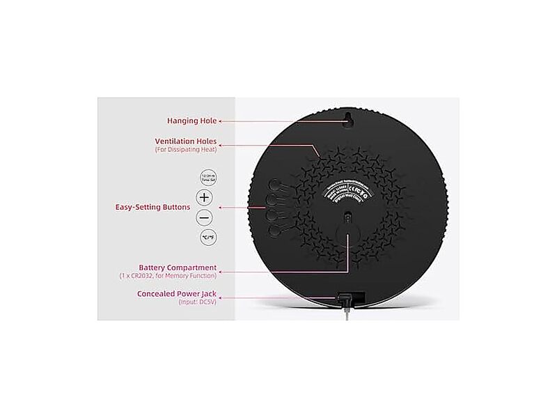 Digital Wall Clock Large LED Date Temperature Auto Brightness Small PLUG IN Room image number 3