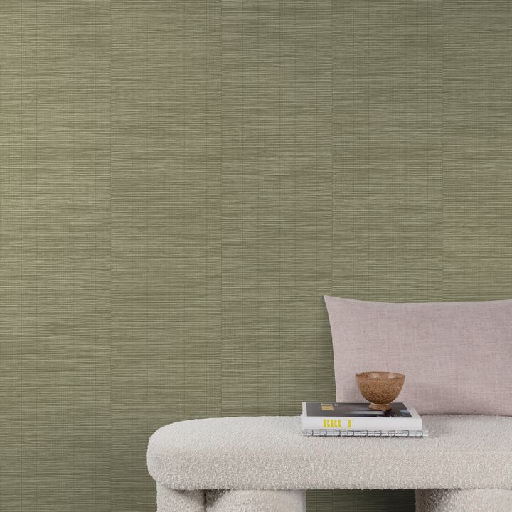 Structured Walls Textile Plain Green Wallpaper A80305