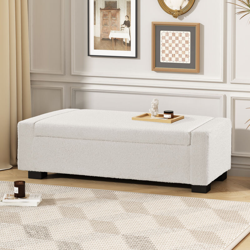 Merax Ottoman Bench Textured Fabric Rectangular Design