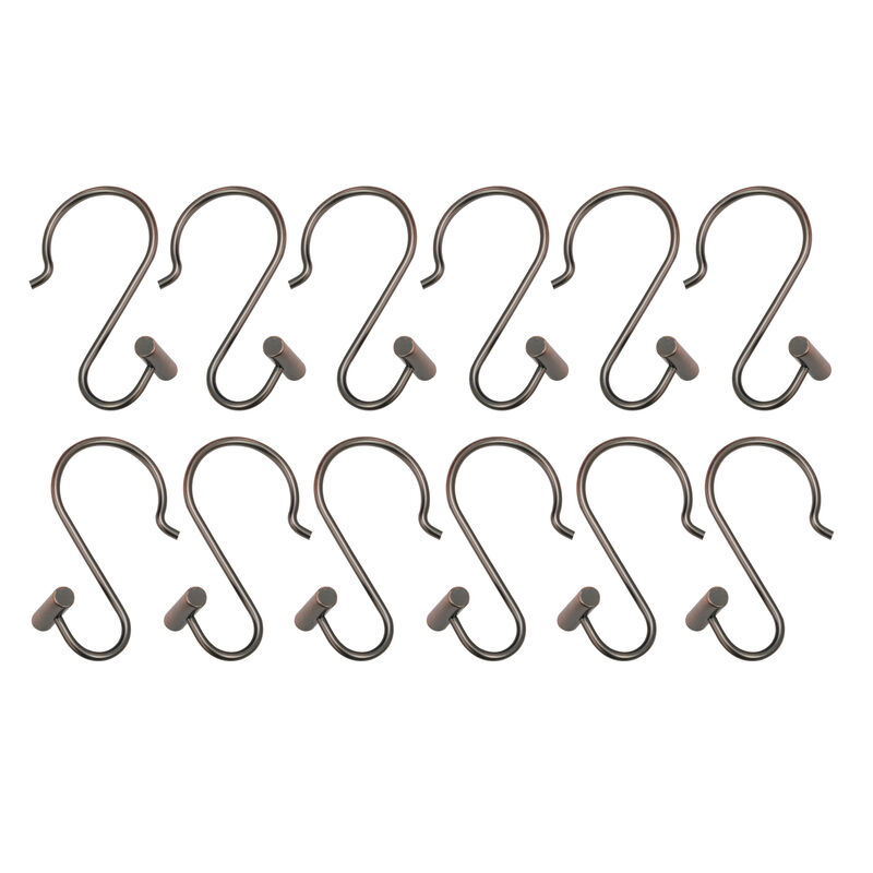 12-Piece Resistant Metal Shower Curtain Hooks with T-Bar End image number 5