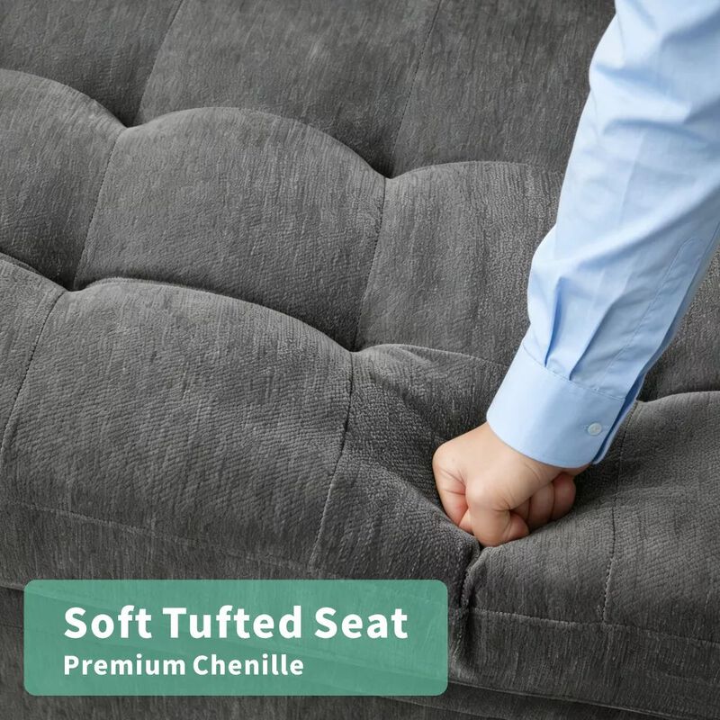 102" 8-Seat U-Shaped Modular Sectional Sleeper Sofa with Pull Out Bed, Chenille Reclining Backrests image number 7