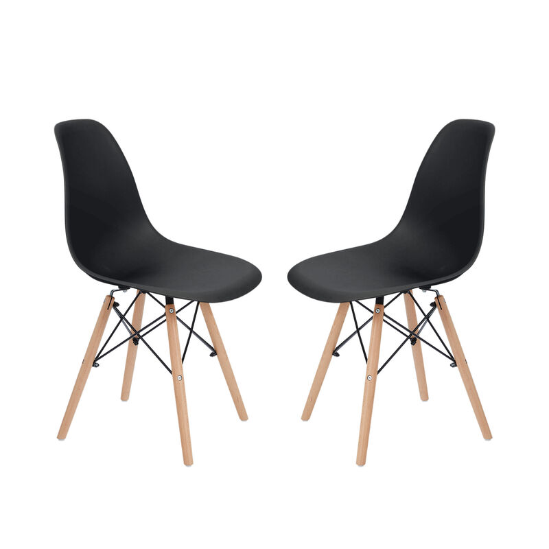 Teamson Home - Allan Plastic Side Dining Chair with Wood Legs Set of 2 image number 0
