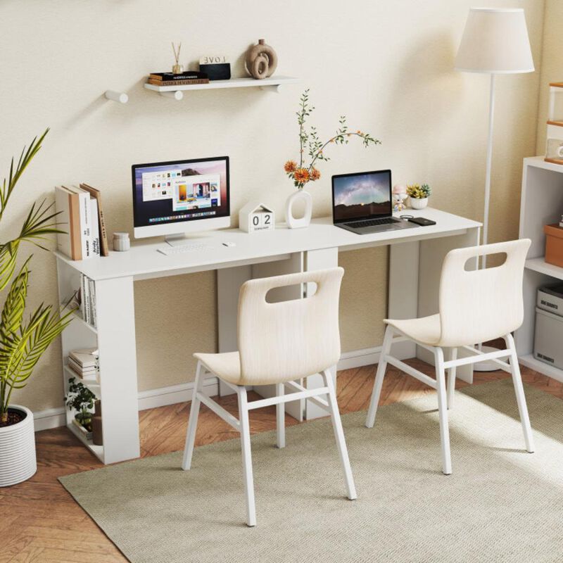 Hivvago Computer Desk with Bookshelf for Small Space