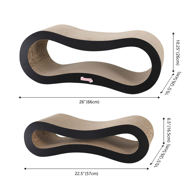 Suvi Modern Cardboard Infinity 2-in-1 Lounge Bed Cat Scratcher with Catnip