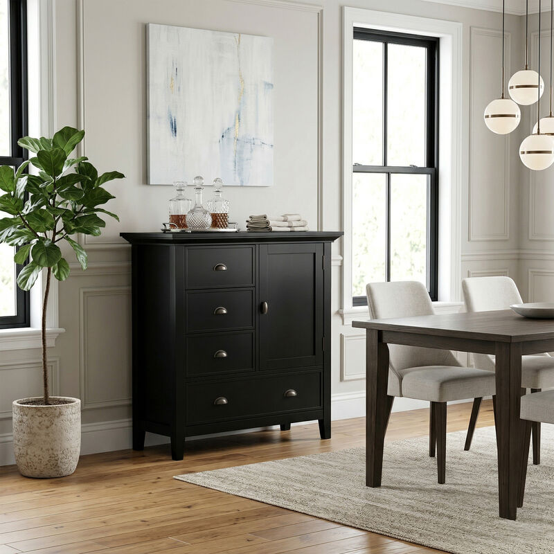 Redmond SOLID WOOD 39 inch Wide Transitional Medium Storage Cabinet in Black image number 2