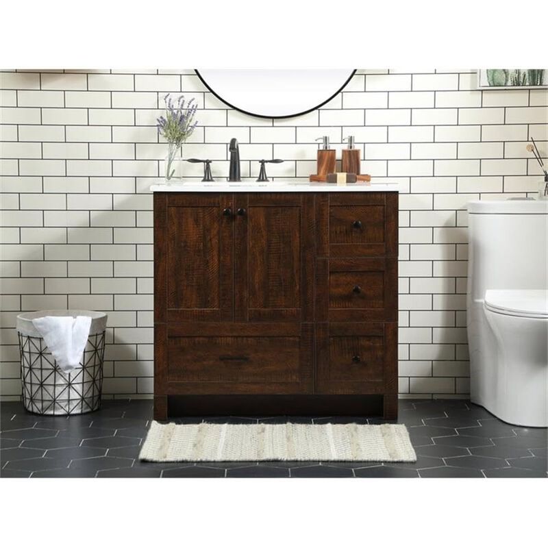 Elegant Kitchen and Bath 36 inch Single bathroom vanity in expresso image number 7