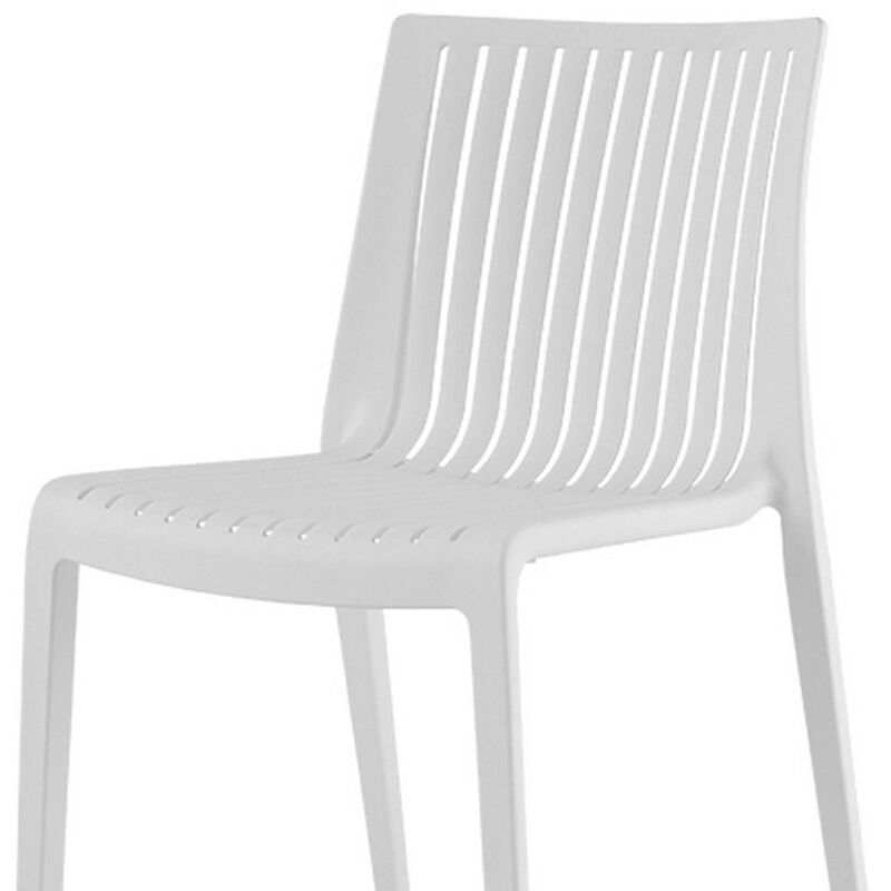 HomeRoots Set of Two White Heavy Duty Plastic Outdoor Stacking Accent Chairs image number 3