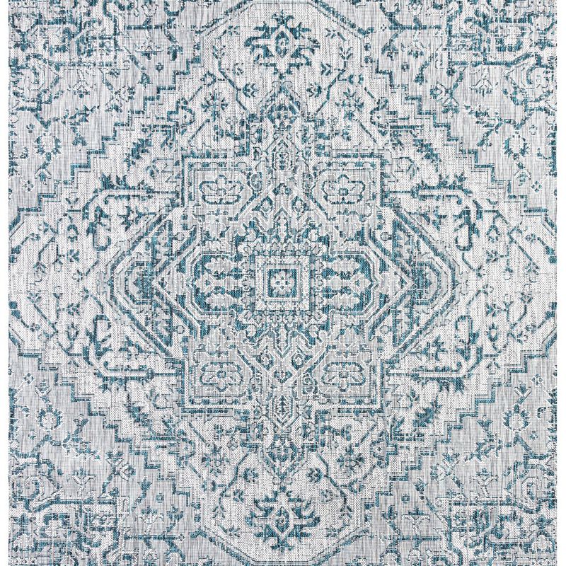 Estrella Bohemian Medallion Textured Weave Square Indoor/Outdoor Area Rug
