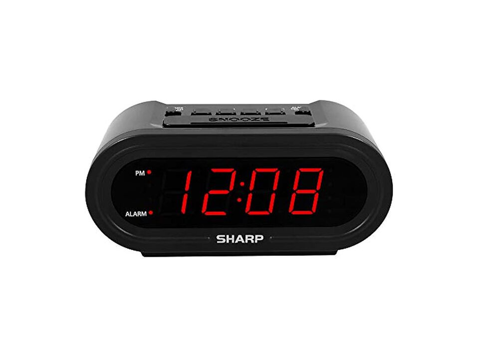 Sharp Accuset Automatic Smart Alarm Self Wall Clock Red Bedroom Decor