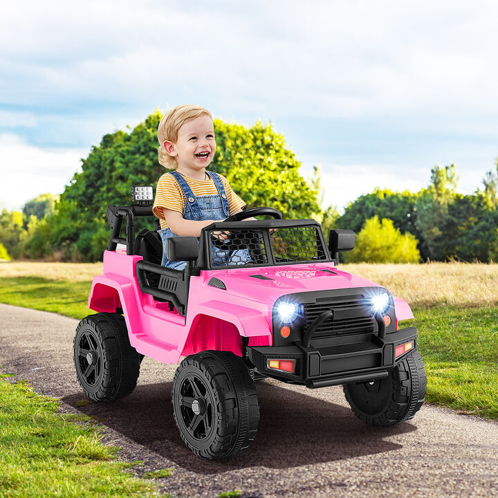 Kids 12V Electric Ride On Truck with Remote Control and Working Headlights