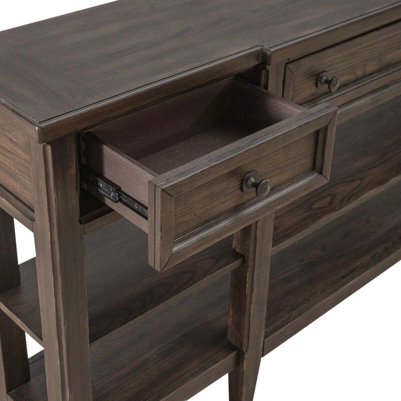 Liberty Furniture Paradise Valley Hall Console Table Traditional - Saddle Brown Oak Wood image number 8