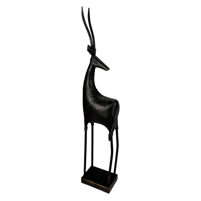 Gazelle Statue Abstract Bronze Metal Sculpture 31 In Tall Floor Decor image number 0