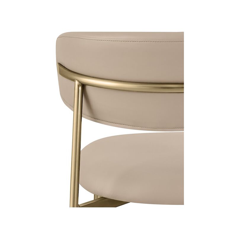 Meridian Furniture Lupita Taupe Vegan Leather Dining Chair, Set of 2