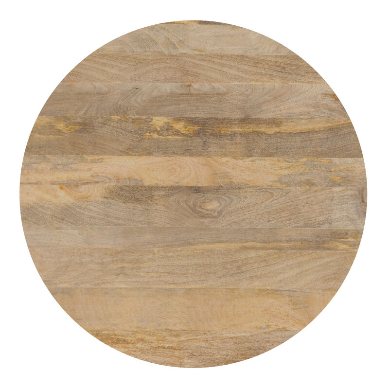 Hunter SOLID MANGO WOOD and Metal 45 inch x 45 inch Round Industrial Dining Table in Natural image number 4
