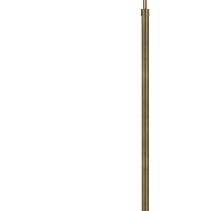 Kime 44-58 Inch Floor Lamp, Adjustable Height, LED, Antique Brass Finish - Benzara