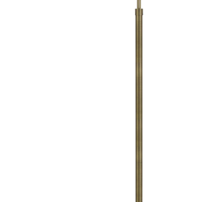 Kime 44-58 Inch Floor Lamp, Adjustable Height, LED, Antique Brass Finish - Benzara