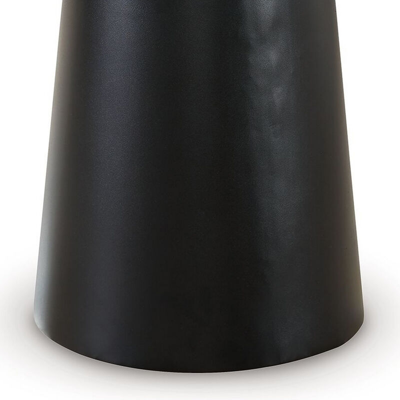 Wim Side End Table, Live Edge Black Acacia Wood, Metal, Round 23 Inch