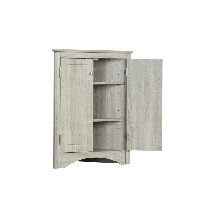 ELEMENT ACE Triangle Bathroom Storage Cabinet with Adjustable Shelves Freestanding Floor Cabinet