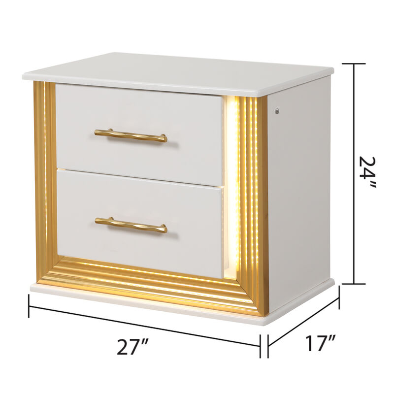 Trevolique 2-Drawer LED Nightstand image number 2