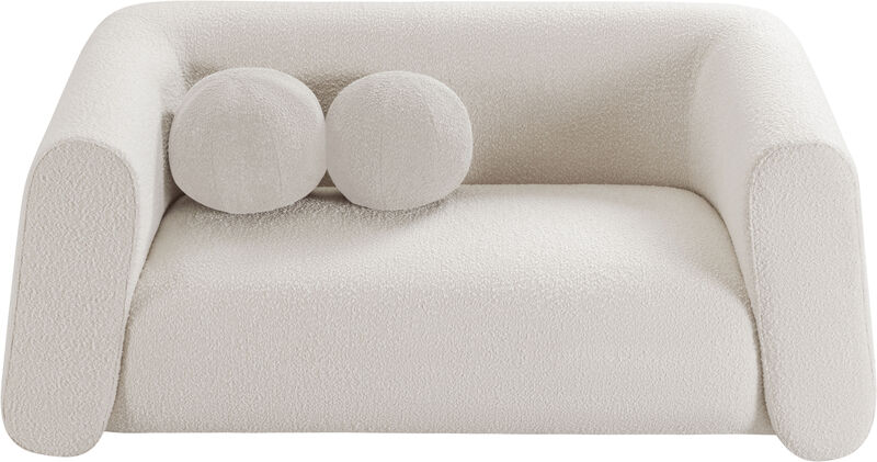 Meridian Furniture Abbington Cream Boucle Fabric Loveseat