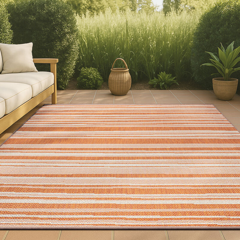 Castara Wavy Stripe Modern Indoor/Outdoor Area Rug