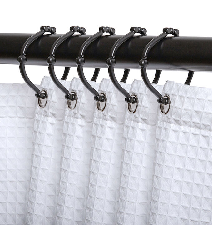 Utopia Alley Rust-Proof Zinc Shower Curtain Hooks with Clasp Closure, Shower Hooks Hangers for Bathroom, Kitchen Utensils, Curtains, Clothing, Towels etc - Set of 12