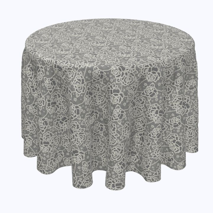 Fabric Textile Products, Inc. Round Tablecloth, 100% Polyester, Stylized Lace Roses