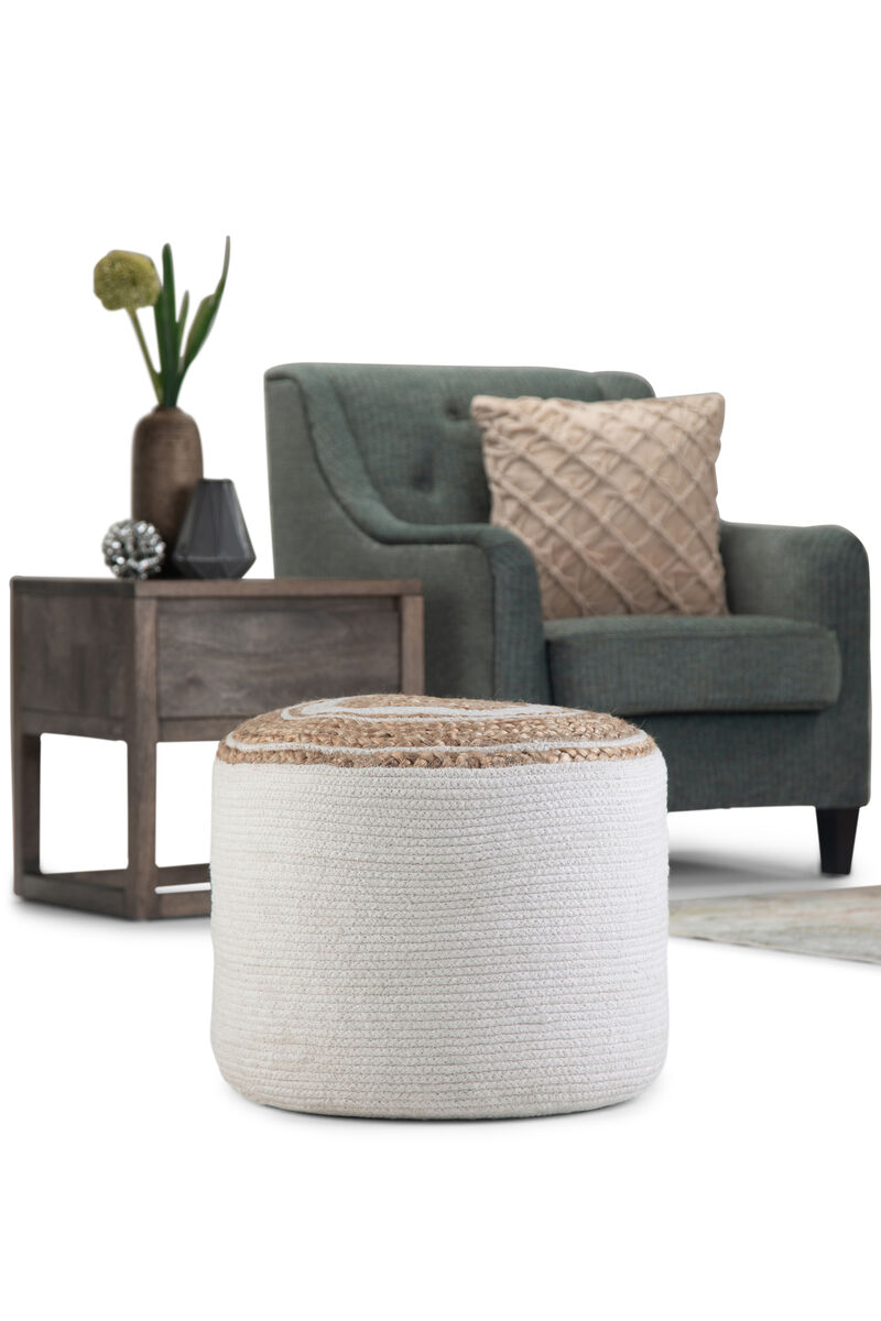 Simpli Home Serena Round Braided Pouf image number 2