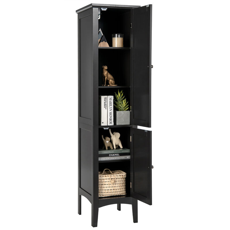 Costway Freestanding Bathroom Storage Cabinet Linen Tower Kitchen Living Room Brown