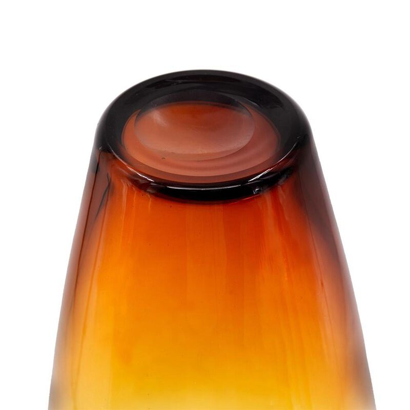 HomeRoots 19" Clear And Brown Ombre Glass Table Vase image number 3