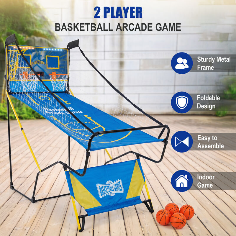 Hukwop Foldable Dual Shot Basketball Arcade Game image number 4