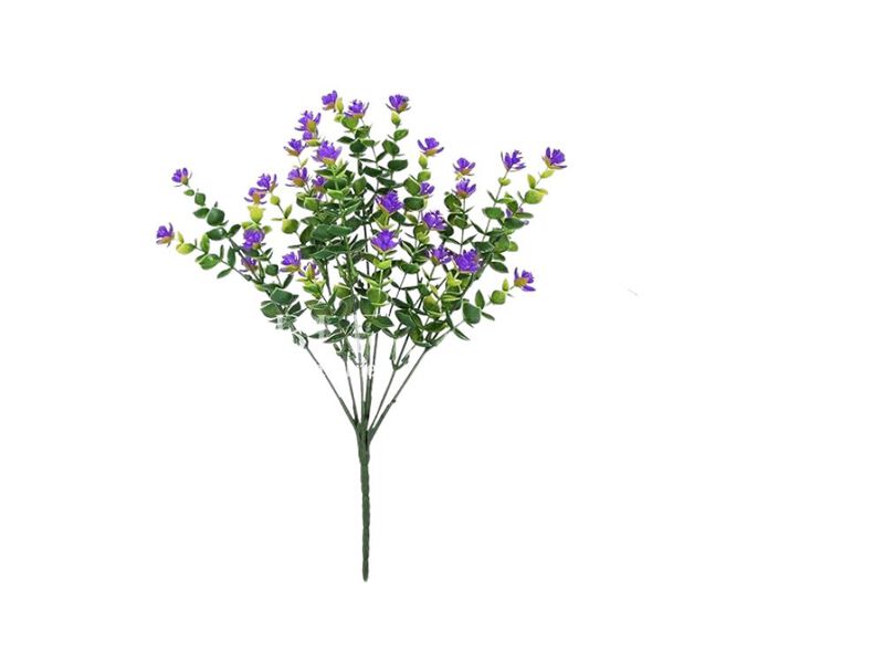 16 Bundle Purple Artificial Outdoor Plants UV Resistant Window Box Decor image number 0
