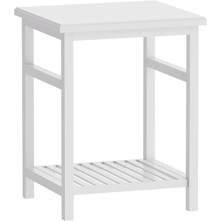 Nightstand, End Table, Nightstand Bedside Table, Side Table for Bedroom Living Room Lounge, Space Saving, Easy to Assemble, NS-537 (1 Pack, White)