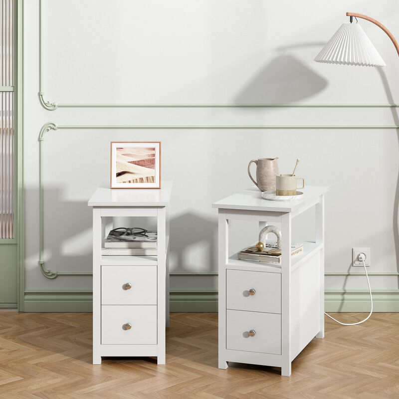 Wooden Black End Table Bedside Table