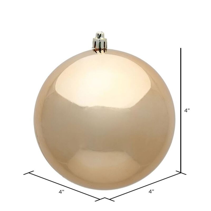 Vickerman 4" Plastic Ball Ornaments in Shiny Cafe Latte (Set of 6) image number 1