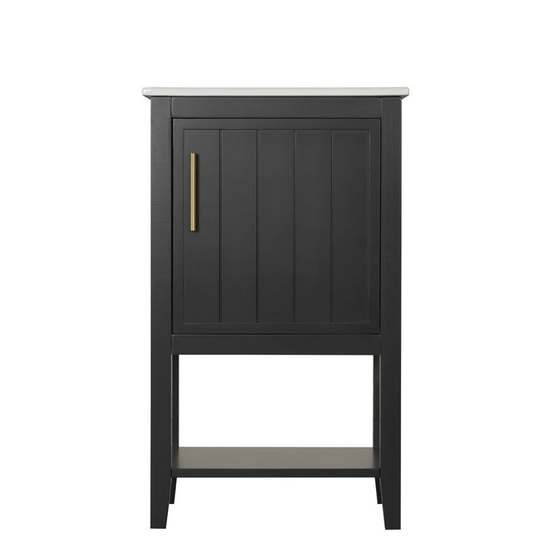 ELEMENT ACE Freestanding Bathroom Vanity with Integrated Sink, Soft Closing Door Cabinet, Open Shelf and Storage Rack for Bathroom Essentials Storage Organization image number 0