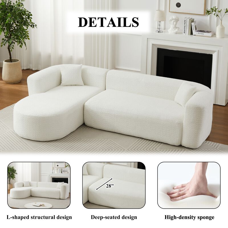 Rorvko Curved Chenille Sectional Sofa image number 3