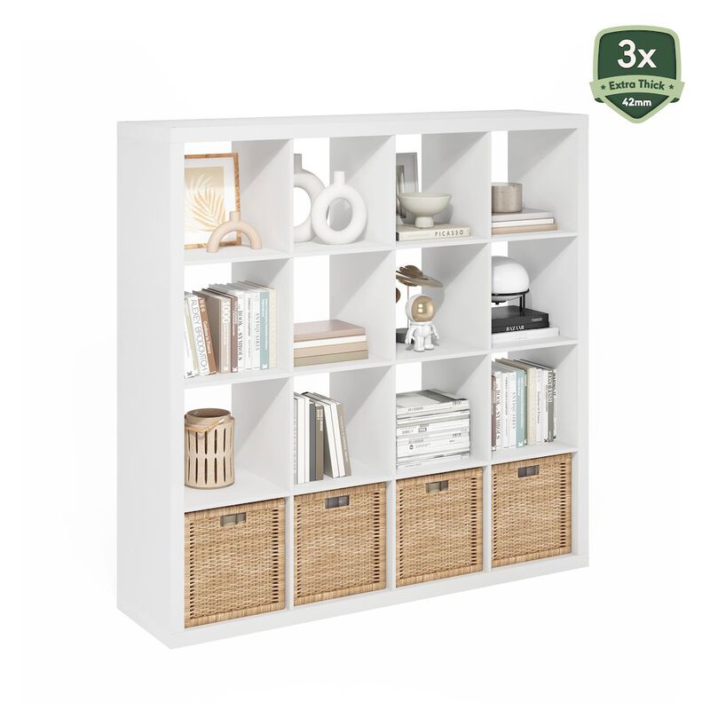 8-Cube Horizontal Bookcase, Bookshelf, Storage Organizer, 35 Width, Espresso