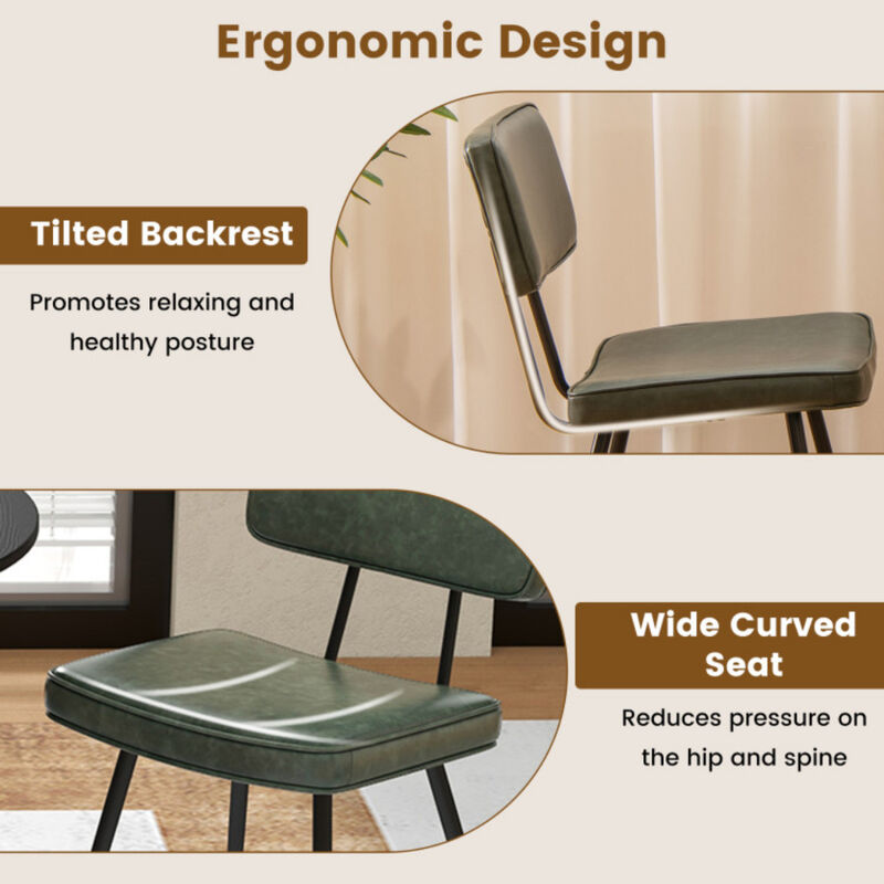 Dining Chair Set of 2 with Padded Backrest and Seat