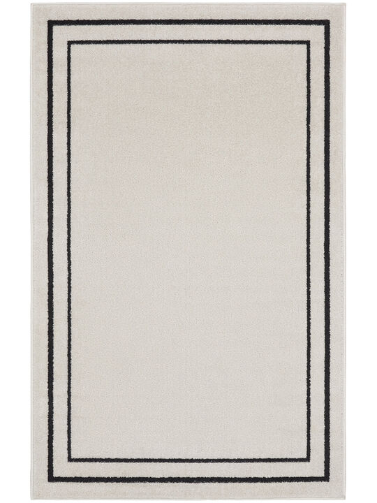 Nourison Essentials NRE02 Ivory/Black 3' x 5' Rug