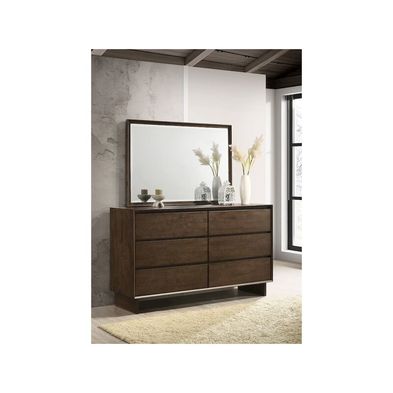 Coaster Co. of America Glenwood 6-drawer Dresser and Mirror Warm Brown image number 5