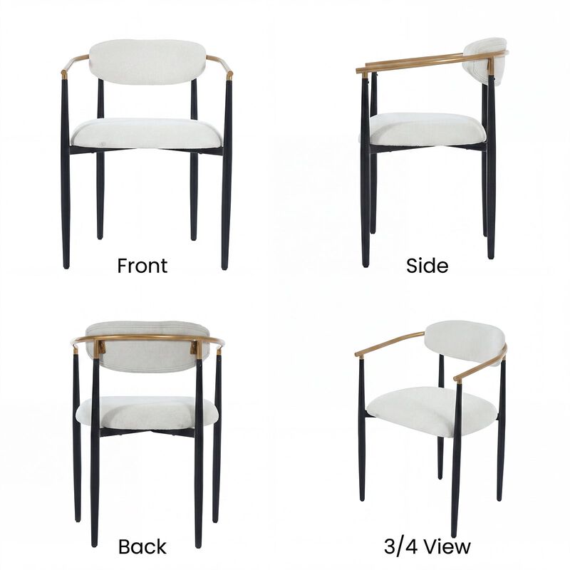 COLAMY MATRIX 19.5'' Upholstered Dining Chairs with Arms image number 2