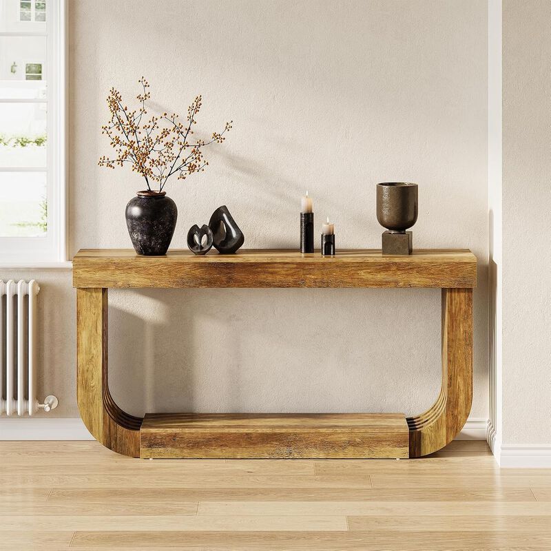Tribesigns Farmhouse 2-Tier Console Table image number 3