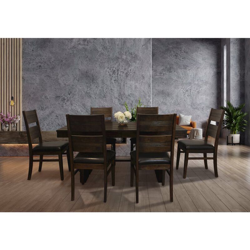Alex Hanilton Dale Extendable Dining Table in Solid Acacia Wood with Antique Brown Finish