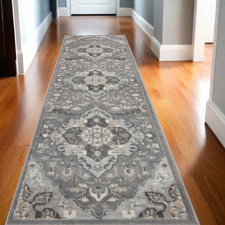 HomeRoots Floral Non Skid Runner Rug