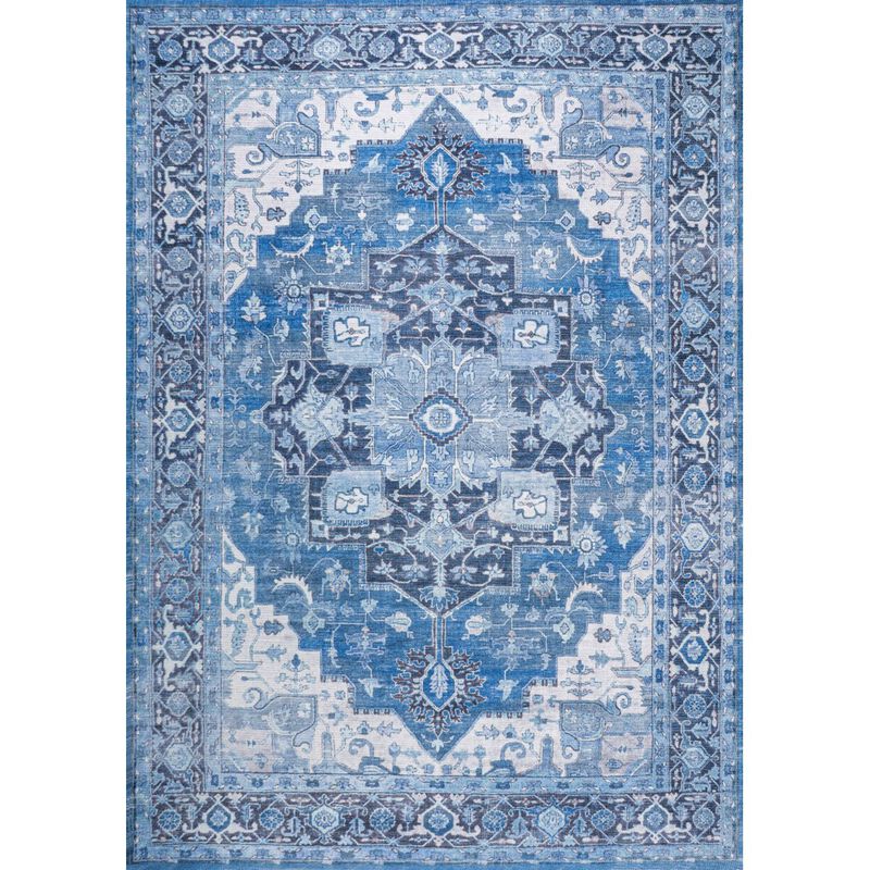Maris Ornate Medallion Machine-Washable Area Rug